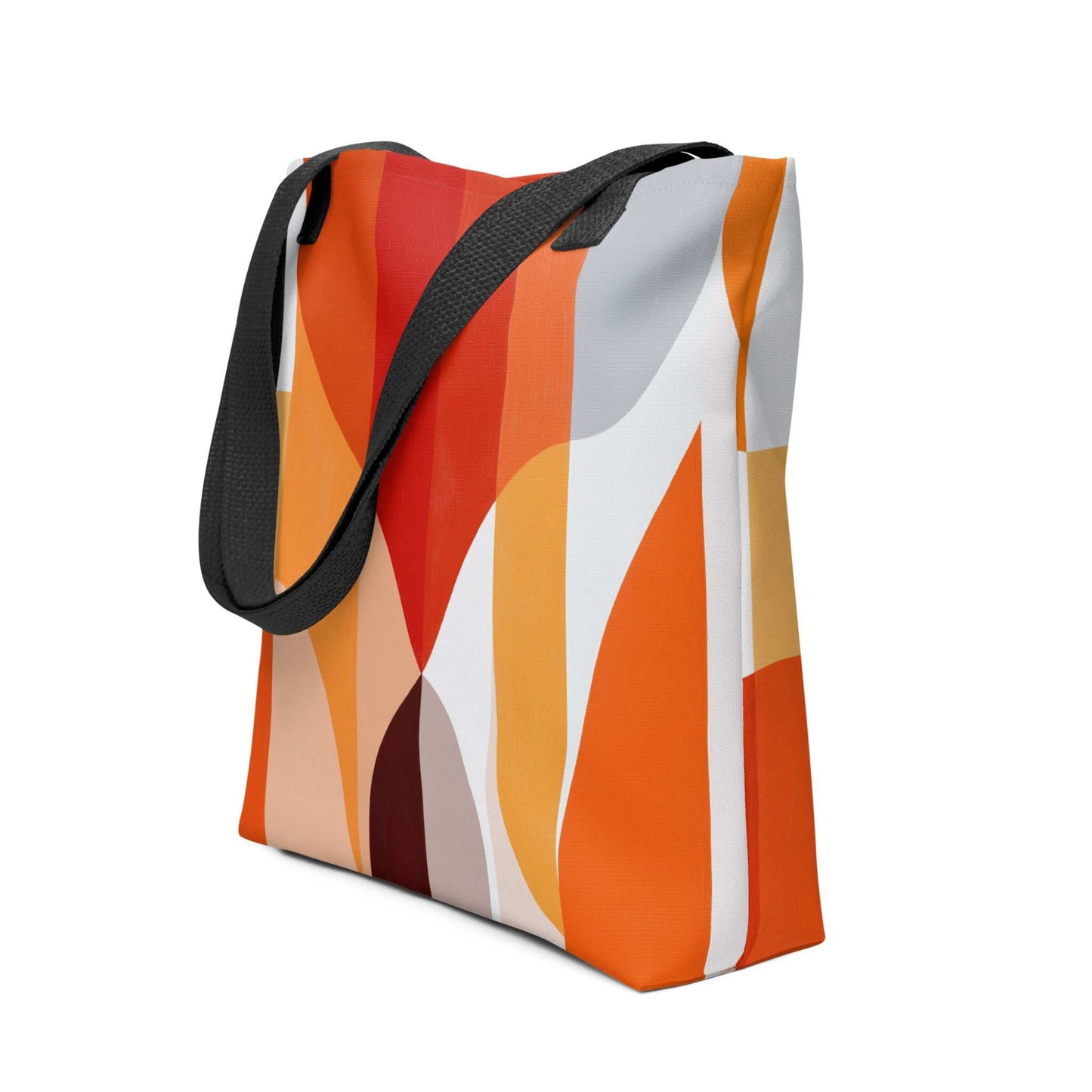 SOLSTICE Orange Designer Tote Bag | Geometric Abstract Style