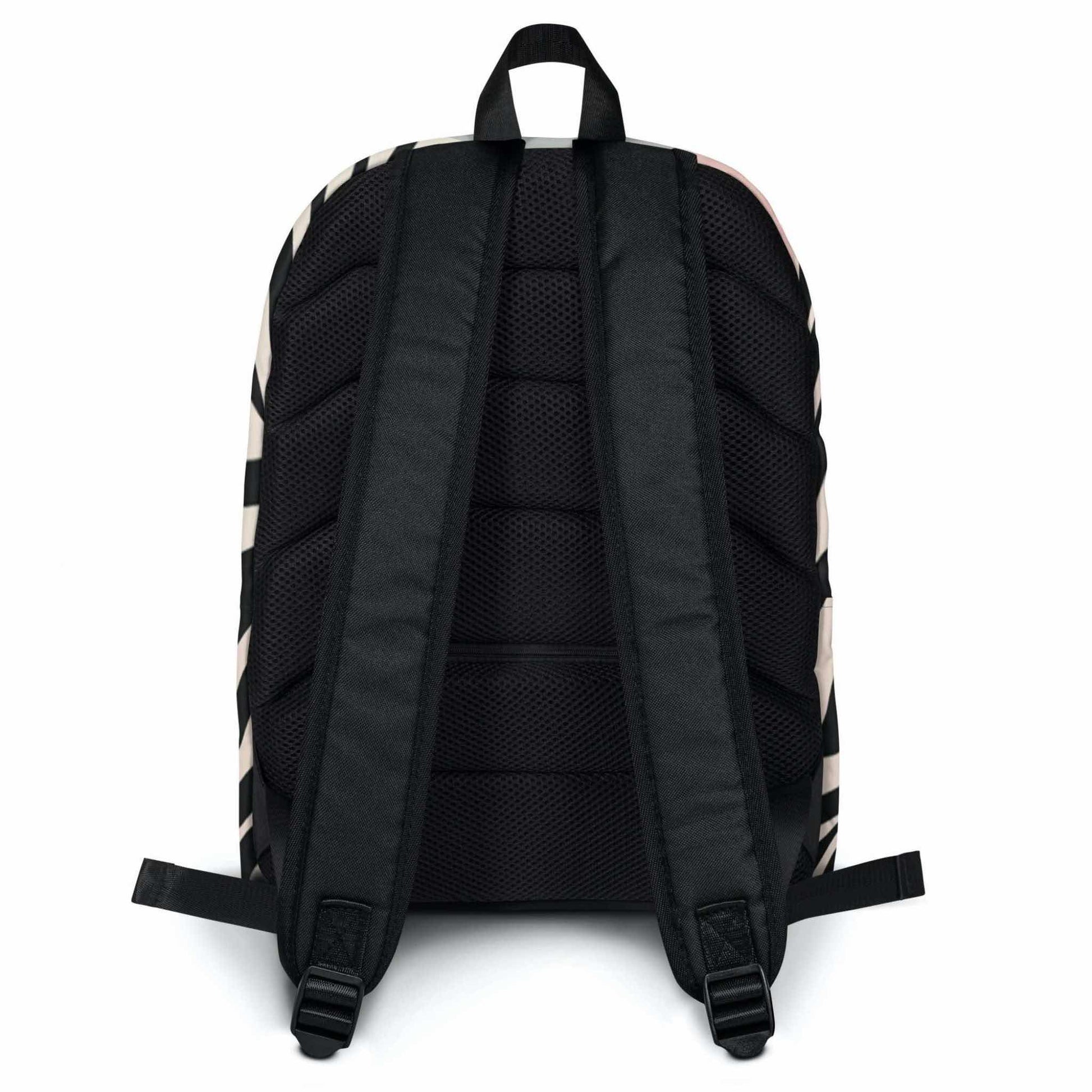 Back view of backpack showing the padded back straps.