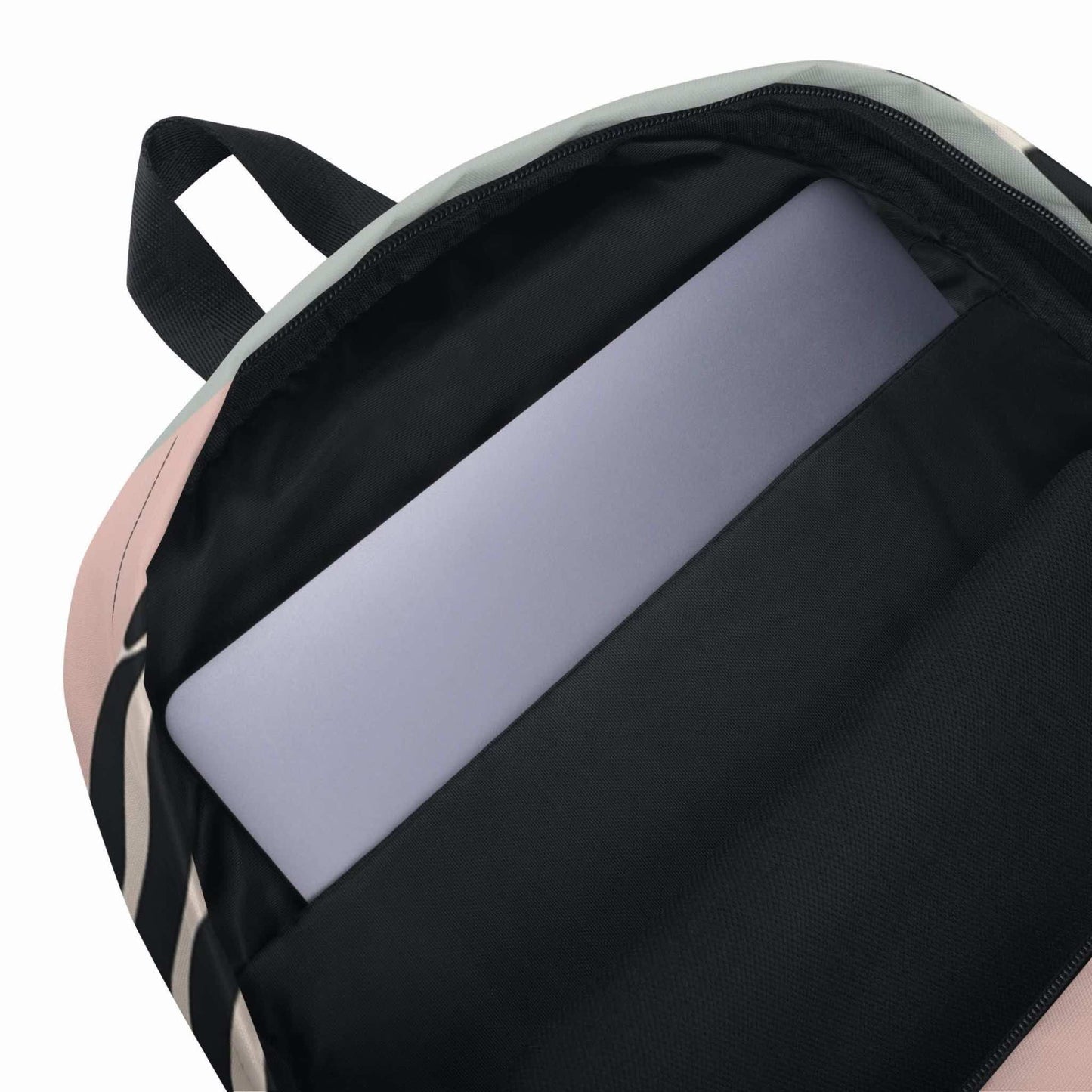 Laptop compartment within the backpack.