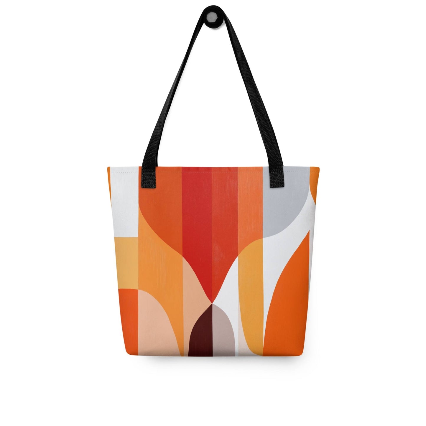 SOLSTICE Orange Designer Tote Bag | Geometric Abstract Style