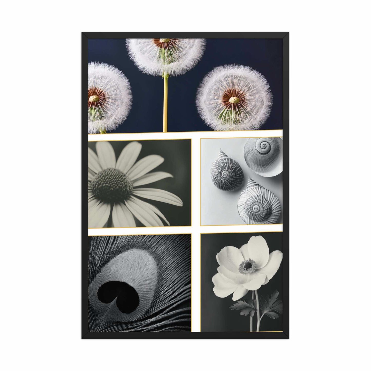 Framed botanical prints for sale, black frame, BOTANICA, 24x36, by Carpina Designs