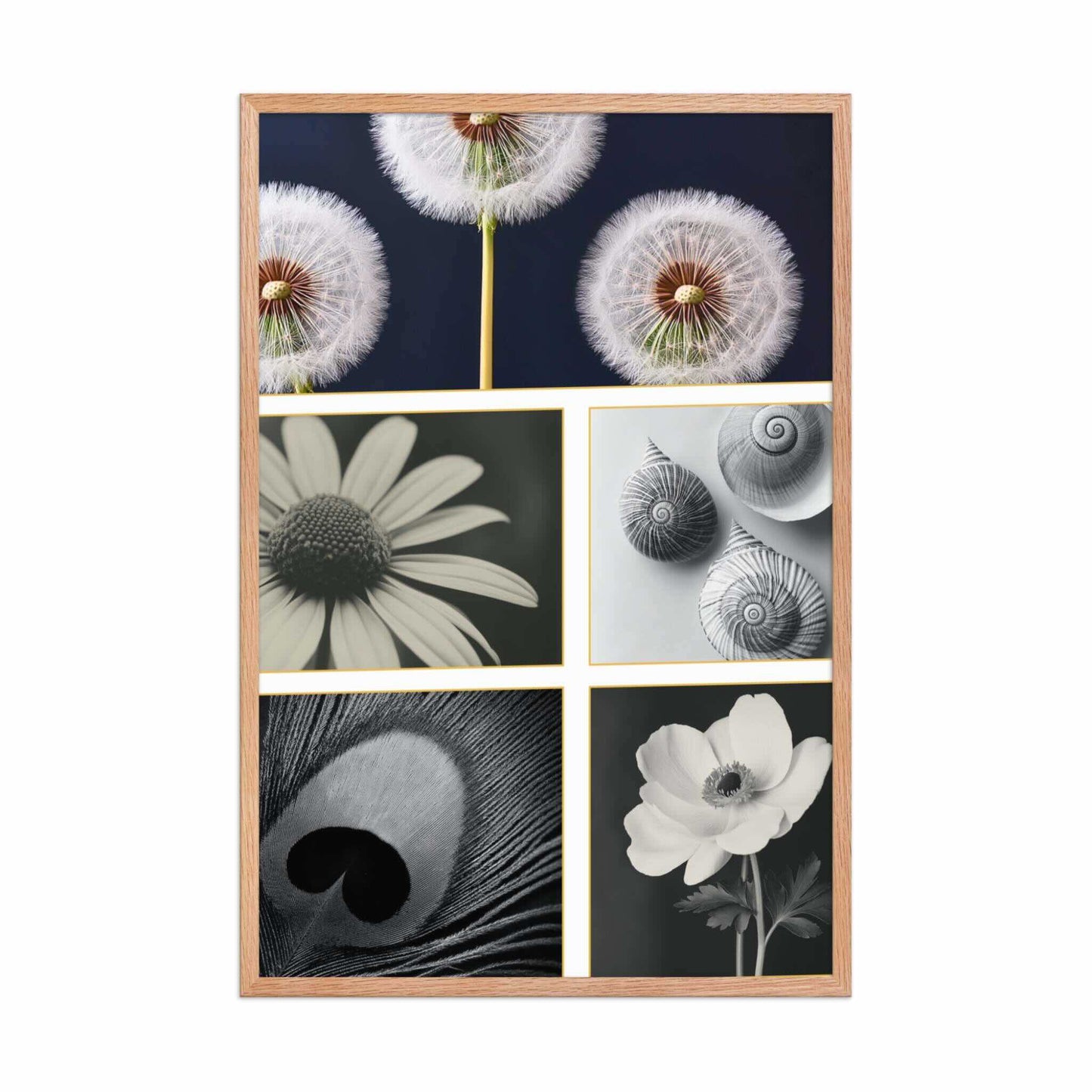 Framed botanical prints for sale, red oak frame, BOTANICA, 24x36, by Carpina Designs
