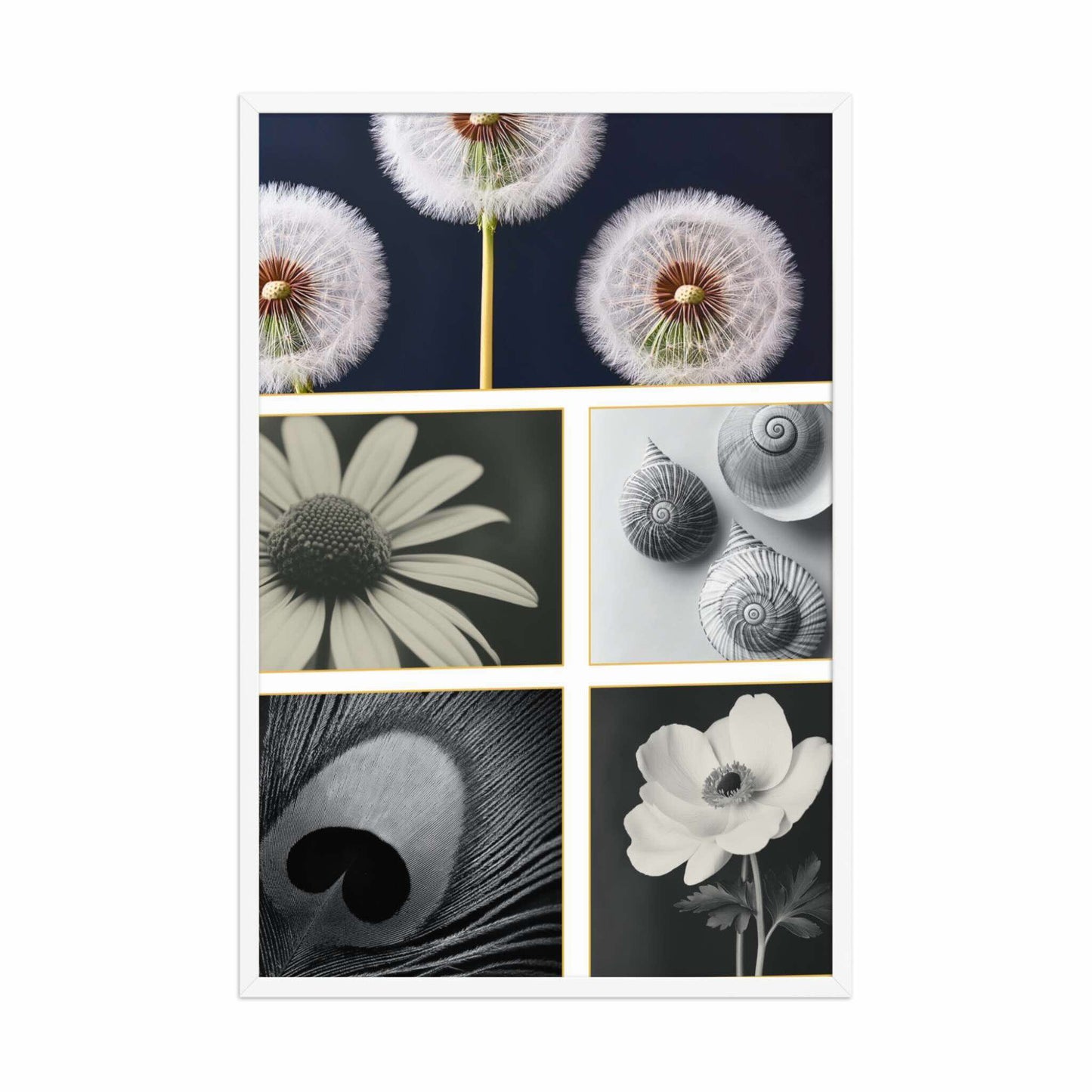 Framed botanical prints for sale, white frame, BOTANICA, 24x36, by Carpina Designs