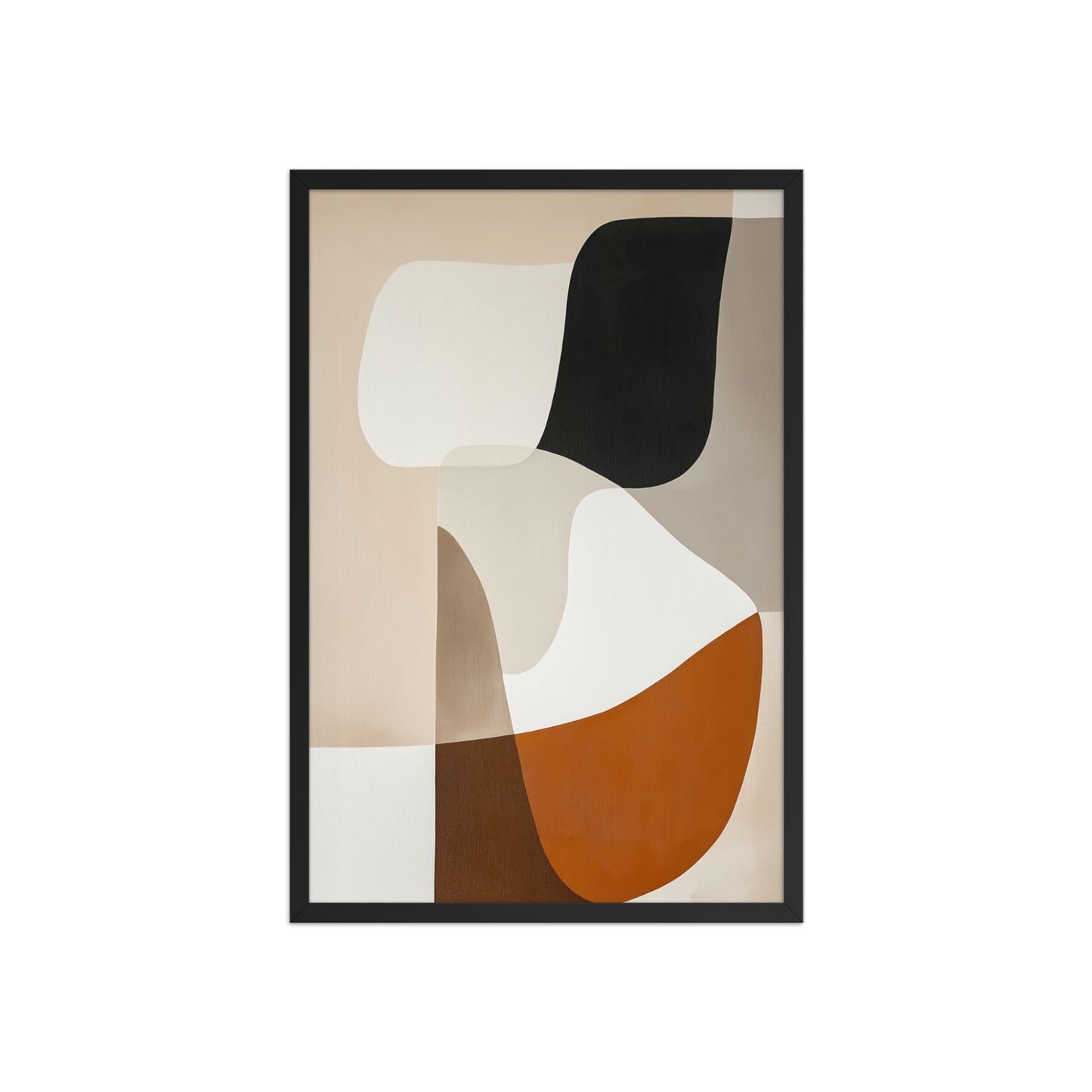 Abstract art neutral colors, black frame, ORVAN, 20x30, by Carpina Designs