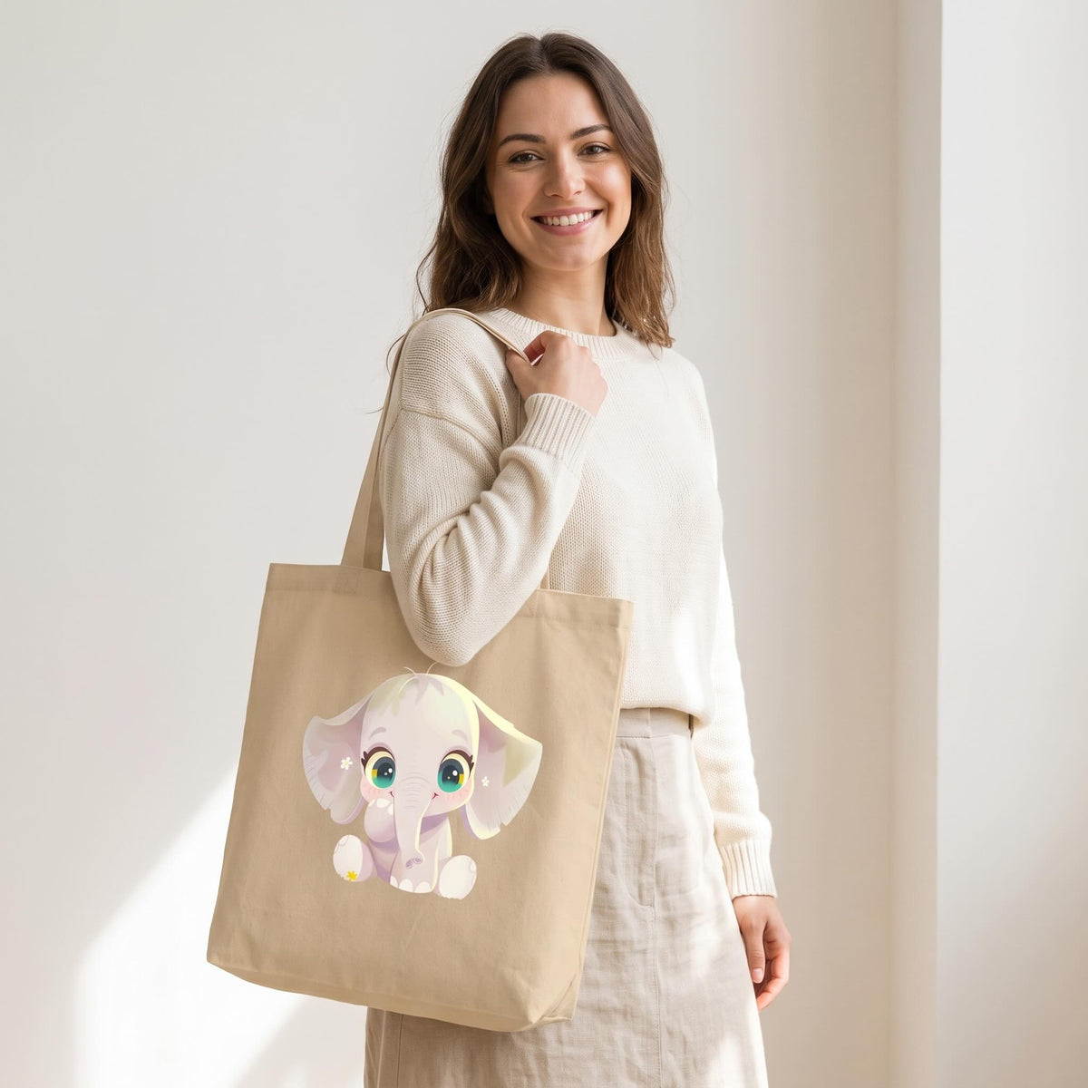 sweetpea-organic-cotton-elephant-tote-bag-model-front-view